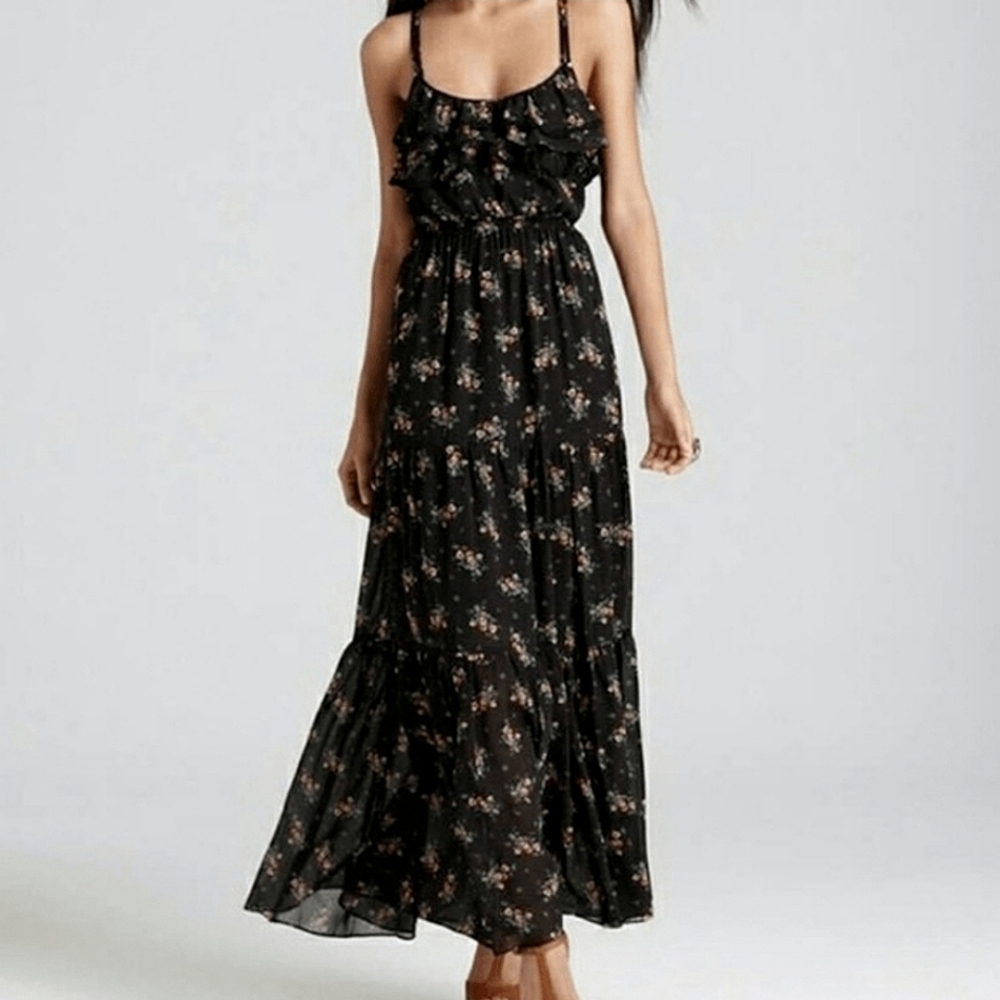Guess Black Floral Maxi Dress
